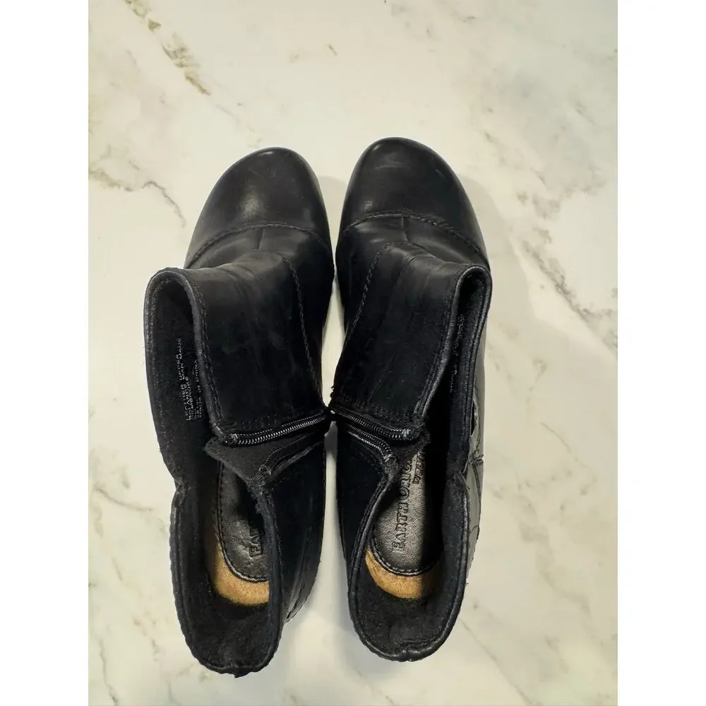 Earth Origins Black Comfort Booties Womens 8 Side Zip Cushioned